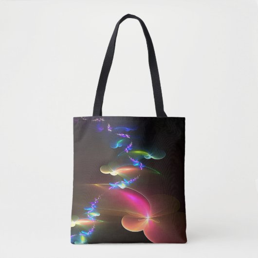 Neon Abstract Light Art Tote Bag (Voorkant)