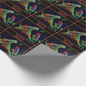 Neon Abstract Lily Flower gepersonaliseerd Cadeaupapier (Hoek)