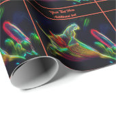 Neon Abstract Lily Flower gepersonaliseerd Cadeaupapier (Rol Hoek)