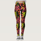 Neon Abstract Luipaardprint Leggings (Voorkant)