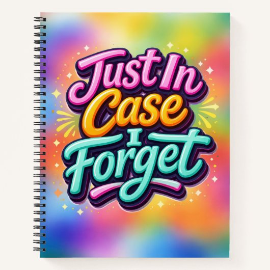 Neon Abstract met Leuke Tekst Notitieboek (Voorkant)