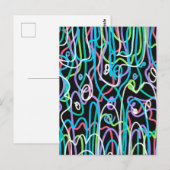 Neon Abstract schilderij Briefkaart (Voorkant / Achterkant)