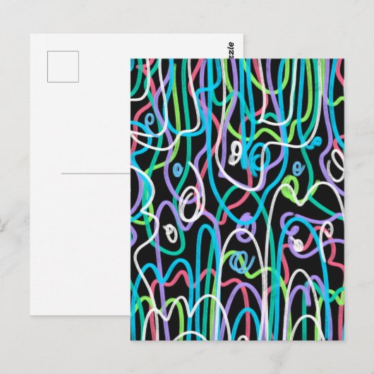 Neon Abstract schilderij Briefkaart (Voorkant / Achterkant)