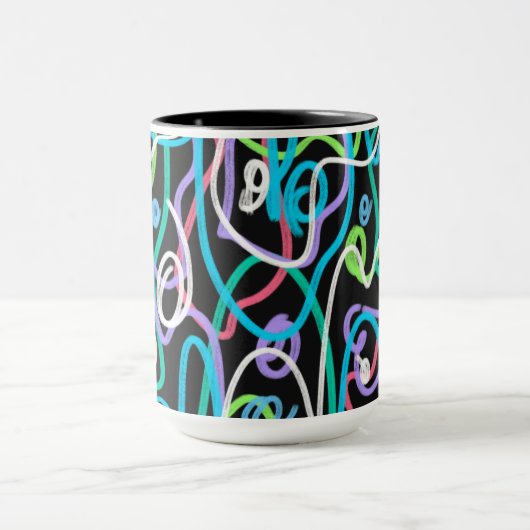 Neon Abstract schilderij Mok (Midden)