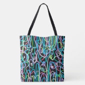 Neon Abstract schilderij Tote Bag (Achterkant)
