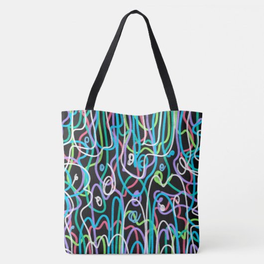Neon Abstract schilderij Tote Bag (Achterkant)