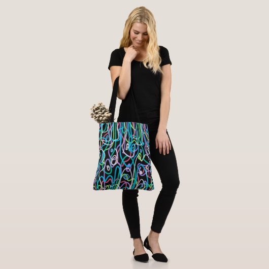 Neon Abstract schilderij Tote Bag (Op model)
