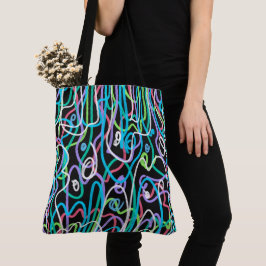 Neon Abstract schilderij Tote Bag