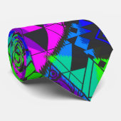 Neon abstract. stropdas (Opgerold)