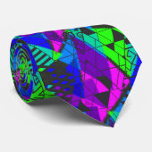 Neon abstract. stropdas (Opgerold)