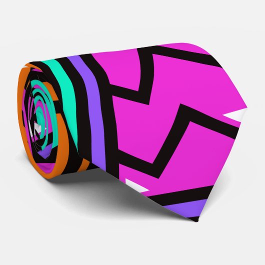 neon abstract stropdas (Opgerold)