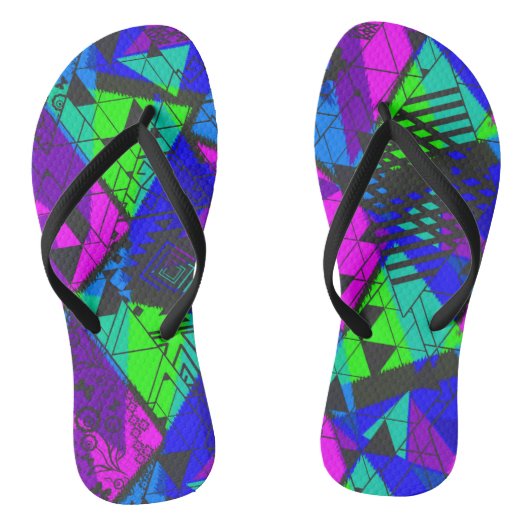 Neon abstract. teenslippers (Voetbed)