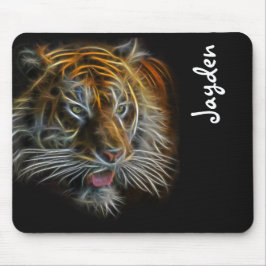 Neon Abstract TigerHead Muismat