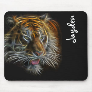 Neon Abstract TigerHead Muismat