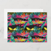 Neon Abstract tropisch textuur patroon Briefkaart (Voorkant / Achterkant)