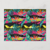 Neon Abstract tropisch textuur patroon Briefkaart (Voorkant)