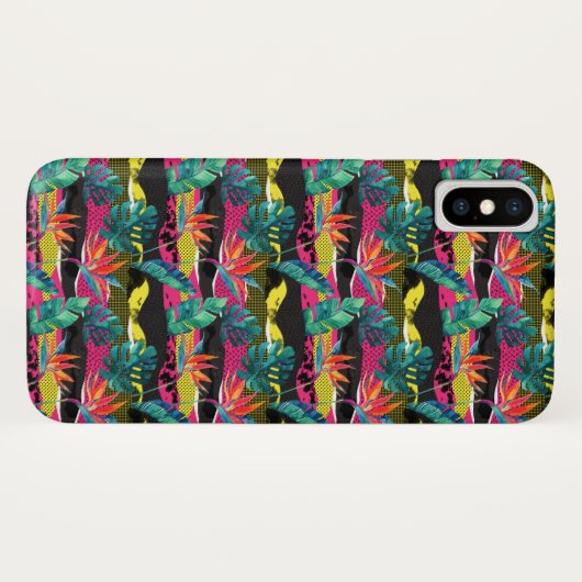 Neon Abstract tropisch textuur patroon Case-Mate iPhone Case (Achterkant (horizontaal))
