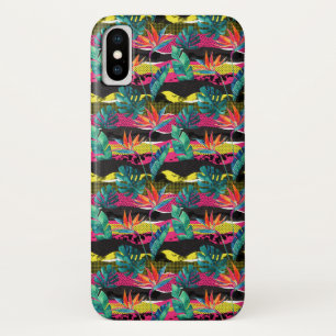 Neon Abstract tropisch textuur patroon iPhone X Hoesje