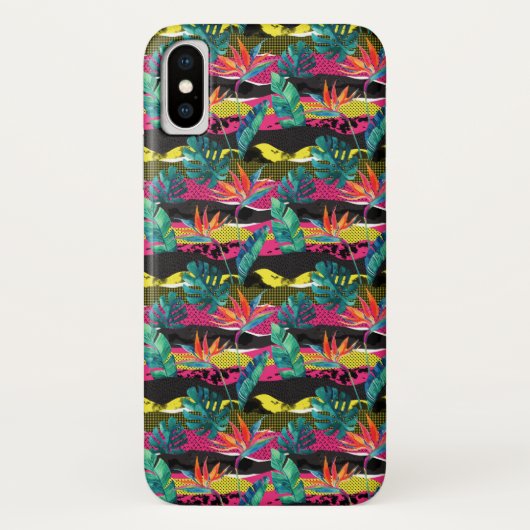 Neon Abstract tropisch textuur patroon Case-Mate iPhone Case (Achterkant)