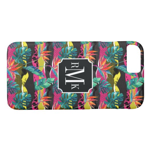 Neon Abstract tropisch textuur patroon Case-Mate iPhone Case (Achterkant (Horizontaal))