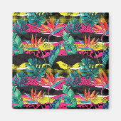 Neon Abstract tropisch textuur patroon Magneet (Voorkant)