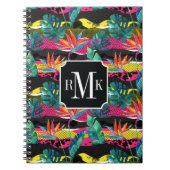 Neon Abstract tropisch textuur patroon Notitieboek (Voorkant)