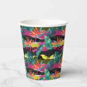 Neon Abstract tropisch textuur patroon Papieren Bekers (Voorkant)