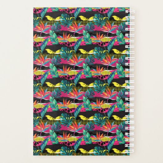 Neon Abstract tropisch textuur patroon Planner (Achterkant)