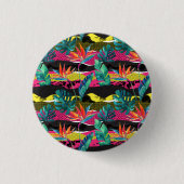 Neon Abstract tropisch textuur patroon Ronde Button 3,2 Cm (Voorkant)