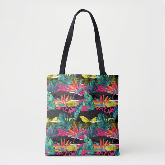 Neon Abstract tropisch textuur patroon Tote Bag (Voorkant)