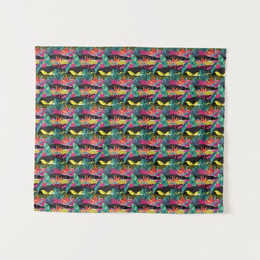 Neon Abstract tropisch textuur patroon Wandkleed (Voorkant (horizontaal))