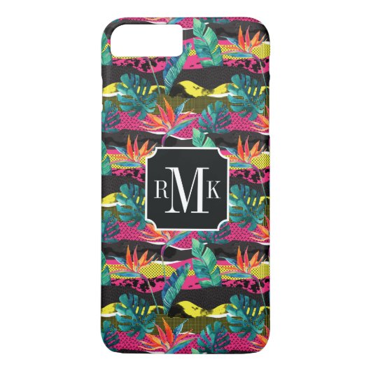 Neon Abstract Tropisch Textuurpatroon Case-Mate iPhone Case (Achterkant)