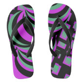 Neon Abstract Tunnel Swirls roze Black Teenslippers (Voetbed)