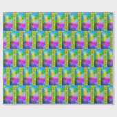 Neon Abstract voor 13e verjaardag Cadeaupapier (Vlak)