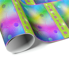 Neon Abstract voor 13e verjaardag Cadeaupapier