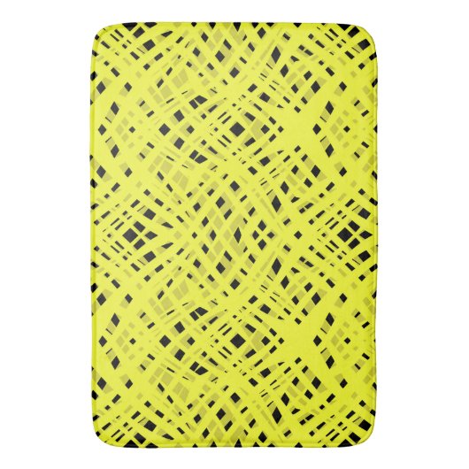 Neon, abstract, zwart, geel badmat (Voorkant Verticaal)