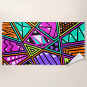 neon abstracte badhanddoek (Voorkant)