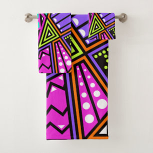 neon abstracte badhanddoekset bad handdoek