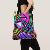 neon abstracte boodschappentas tote bag (Dichtbij)