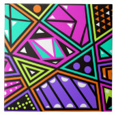 neon abstracte keramische tegel tegeltje (Voorkant)