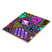 neon abstracte keramische tegel tegeltje (Zijkant)