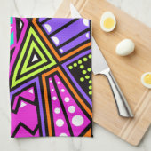 neon abstracte keukenhanddoek (Quarter Fold)