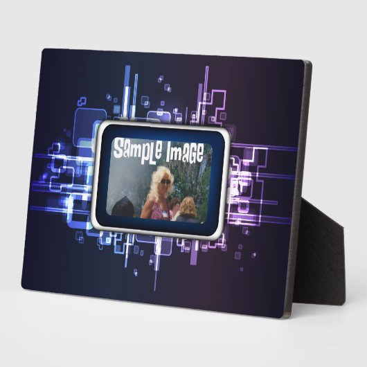 Neon Abstracte kunstplaquette Fotoplaat (Zijkant)