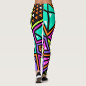 neon abstracte leggings (Achterkant)