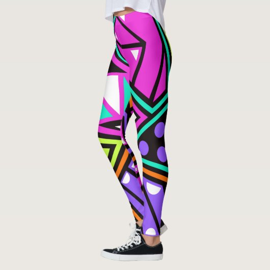 neon abstracte leggings (Links)