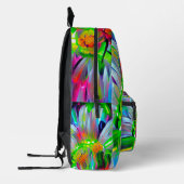 Neon Abstracte Madeliefjes met Levendige Kleuren Bedrukte Rugzak (Links)