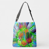 Neon Abstracte madeliefjes met levendige kleuren Crossbody Tas (Achterkant)