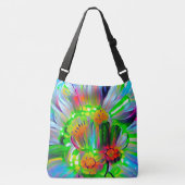 Neon Abstracte madeliefjes met levendige kleuren Crossbody Tas (Voorkant)