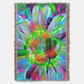 Neon Abstracte madeliefjes met levendige kleuren Deken (Voorkant Verticaal)