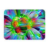 Neon Abstracte madeliefjes met levendige kleuren Magneet (Horizontaal)